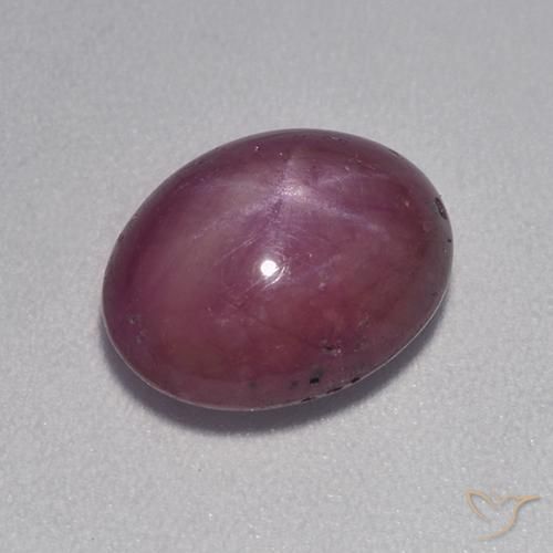 4.56ct Natural Púrpura ciruela rubí estrella, Ovalada, Opaco