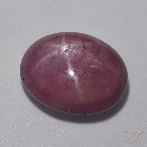 rubí estrella Púrpura oscuro medio natural de 8.30 ct, Ovalada, Opaco