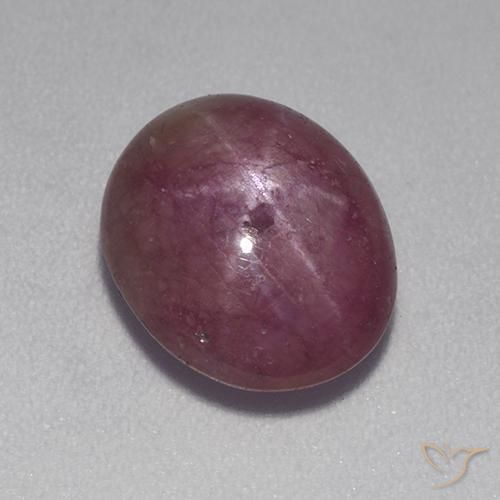5.89ct Natural Magenta grisáceo rubí estrella, Ovalada, Opaco