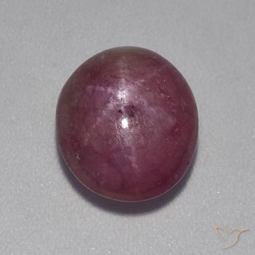 rubí estrella Magenta grisáceo natural de 5.89 ct, Ovalada, Opaco