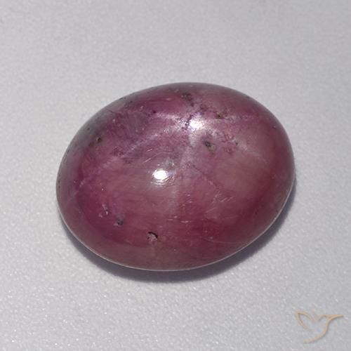 rubí estrella Púrpura ciruela natural de 7.78 ct, Ovalada, Opaco