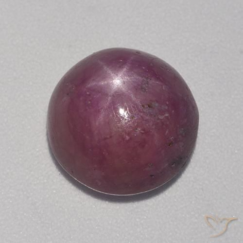 6.44ct Natural Púrpura oscuro medio rubí estrella, Redondo, Opaco
