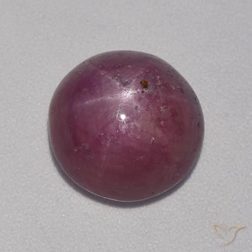 rubí estrella Púrpura oscuro medio natural de 6.44 ct, Redondo, Opaco
