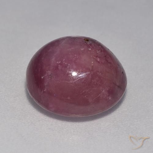rubí estrella Púrpura oscuro medio natural de 6.44 ct, Redondo, Opaco