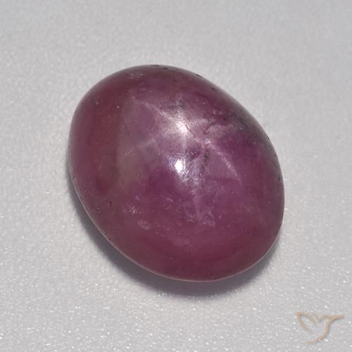 6.93ct Natural Púrpura oscuro medio rubí estrella, Ovalada, Opaco