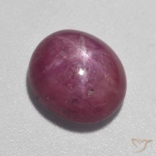 6.24ct Natural Púrpura oscuro medio rubí estrella, Ovalada, Opaco