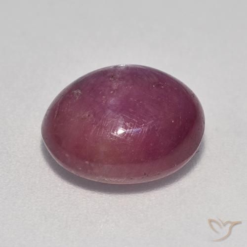 rubí estrella Púrpura oscuro medio natural de 6.24 ct, Ovalada, Opaco