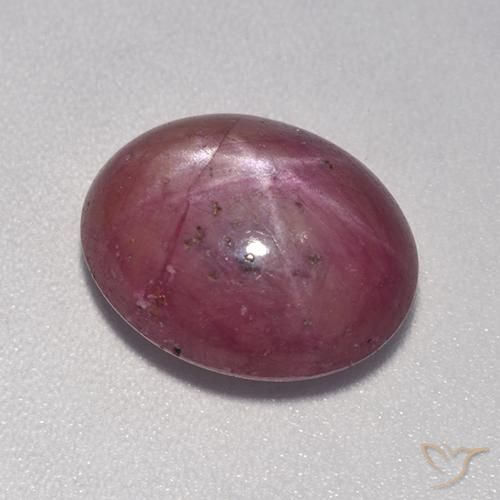rubí estrella Púrpura rojizo natural de 6.87 ct, Ovalada, Opaco