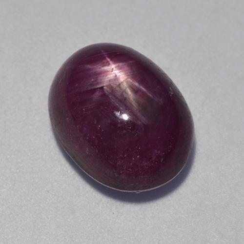 Rubí estrella púrpura natural de 8,32 ct, corte óvalo, opaco
