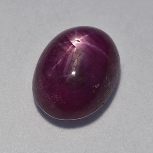 Rubí estrella púrpura natural de 8,32 ct, corte óvalo, opaco