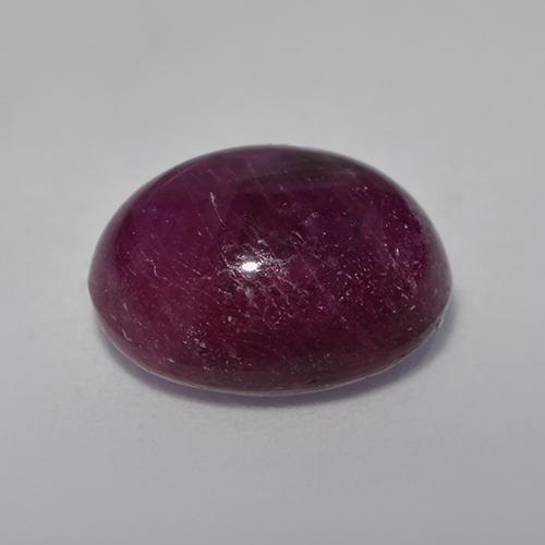 Rubí estrella púrpura natural de 8,32 ct, corte óvalo, opaco