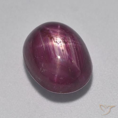 5.53ct Natural Púrpura oscuro medio rubí estrella, Ovalada, Opaco