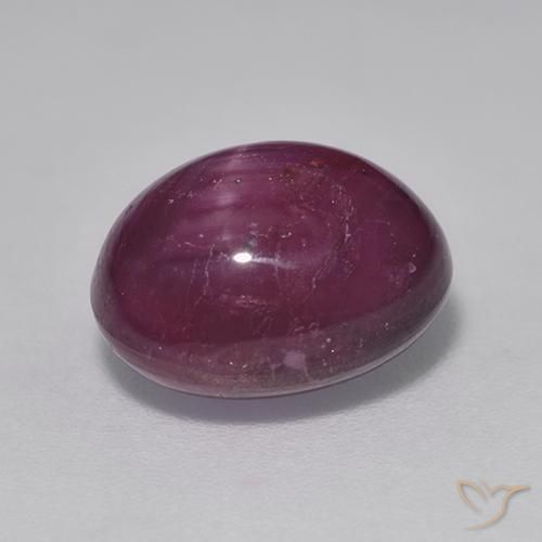 rubí estrella Púrpura oscuro medio natural de 5.53 ct, Ovalada, Opaco