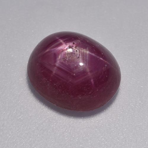 Rubí estrella púrpura natural de 4,59 ct, corte óvalo, translúcido