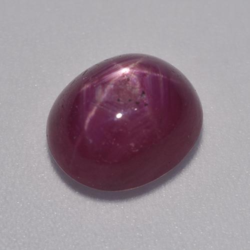 Rubí estrella púrpura natural de 4,59 ct, corte óvalo, translúcido