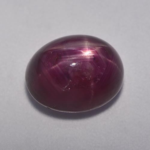 Rubí Estrella Rojo púrpura natural de 5.77 ct, Corte Óvalo, Opaco