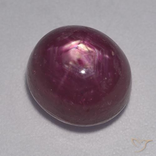 5.78ct Natural Púrpura oscuro medio rubí estrella, Ovalada, Opaco