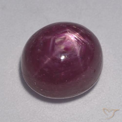 rubí estrella Púrpura oscuro medio natural de 5.78 ct, Ovalada, Opaco