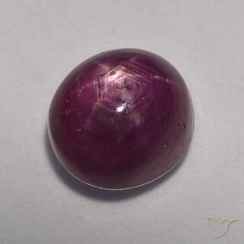rubí estrella Rojo vino natural de 6.74 ct, Ovalada, Opaco