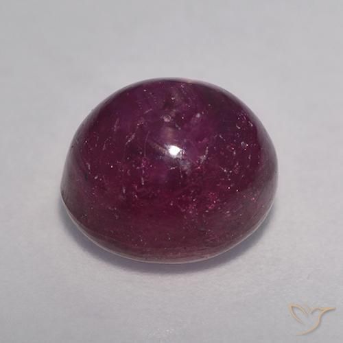 rubí estrella Rojo vino natural de 6.74 ct, Ovalada, Opaco