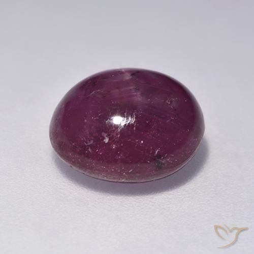 rubí estrella Púrpura oscuro medio natural de 5.43 ct, Ovalada, Translúcido