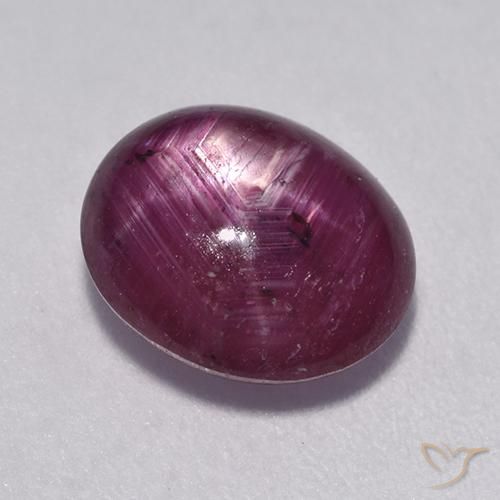 rubí estrella Rojo frambuesa natural de 4.48 ct, Ovalada, Translúcido