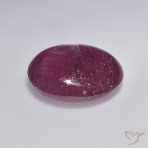 rubí estrella Rojo frambuesa natural de 4.48 ct, Ovalada, Translúcido