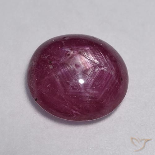 rubí estrella Rojo frambuesa natural de 4.76 ct, Ovalada, Translúcido