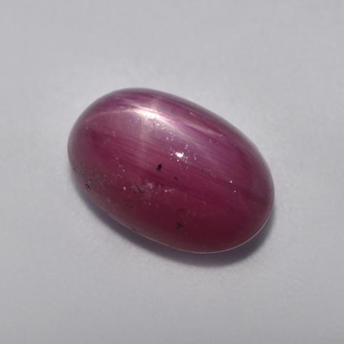 Rubí estrella púrpura natural de 5,49 ct, corte óvalo, opaco