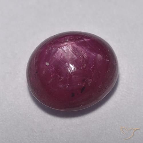 rubí estrella Rojo frambuesa natural de 6.08 ct, Ovalada, Opaco
