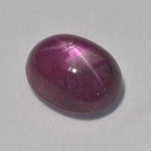 Rubí estrella púrpura natural de 4,90 ct, corte óvalo, translúcido
