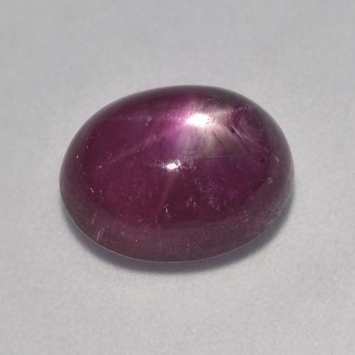 Rubí estrella púrpura natural de 4,90 ct, corte óvalo, translúcido