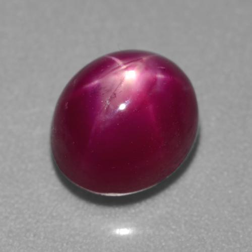 Rubí estrella púrpura natural de 4,05 ct, corte óvalo, translúcido
