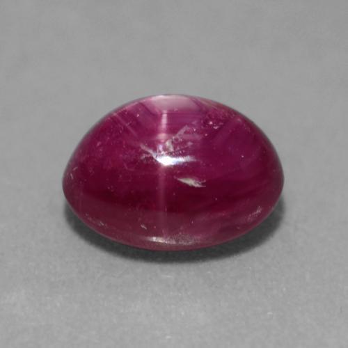 Rubí Estrella Púrpura rosado natural de 2.96 ct, Corte Óvalo, Translúcido