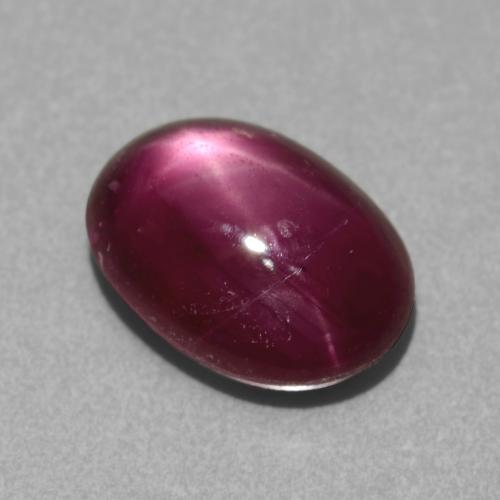 Rubí estrella púrpura natural de 3,03 ct, corte óvalo, translúcido