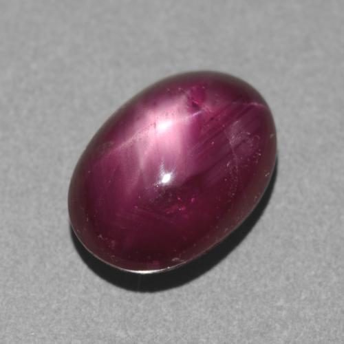 Rubí estrella púrpura natural de 3,03 ct, corte óvalo, translúcido