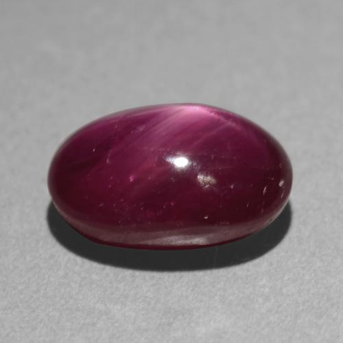 Rubí estrella púrpura natural de 3,03 ct, corte óvalo, translúcido