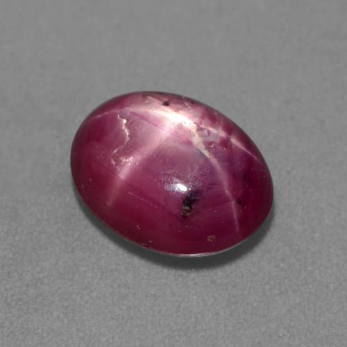 Rubí estrella púrpura natural de 3,06 ct, corte óvalo, translúcido