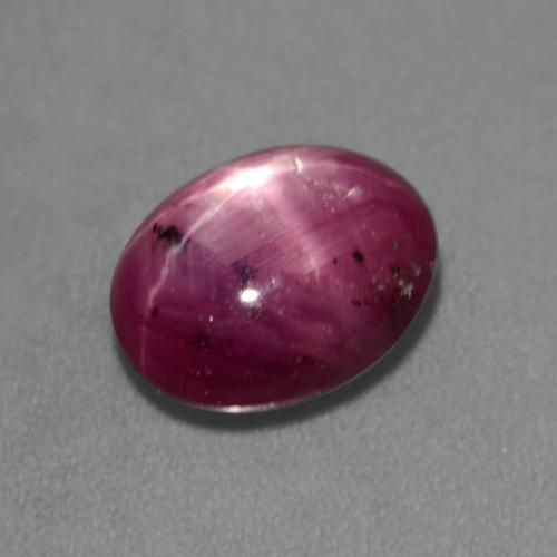 Rubí estrella púrpura natural de 3,06 ct, corte óvalo, translúcido