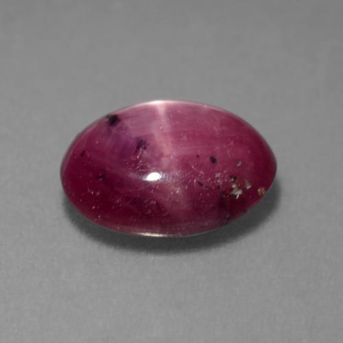 Rubí estrella púrpura natural de 3,06 ct, corte óvalo, translúcido