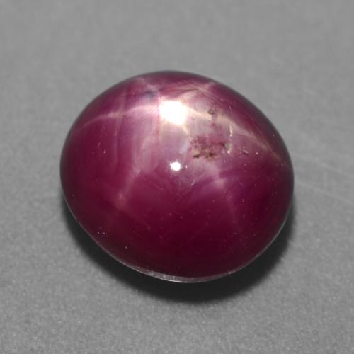 Rubí estrella púrpura natural de 5,38 ct, corte óvalo, translúcido