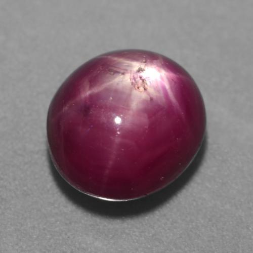 Rubí estrella púrpura natural de 5,38 ct, corte óvalo, translúcido