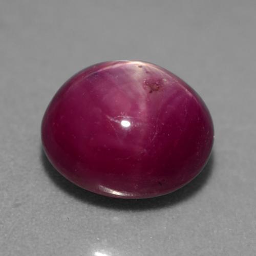 Rubí estrella púrpura natural de 5,38 ct, corte óvalo, translúcido