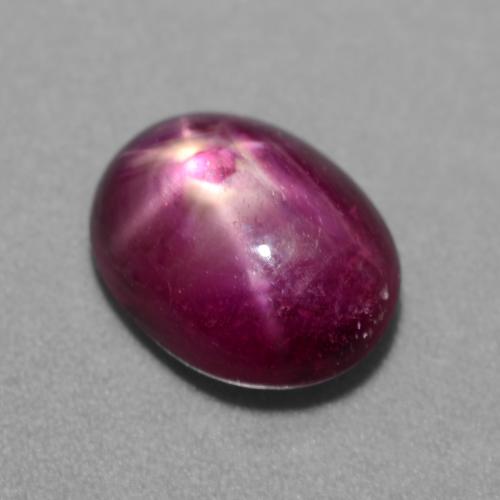 Rubí estrella púrpura natural de 3,81 ct, corte óvalo, translúcido