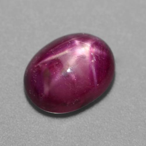 Rubí estrella púrpura natural de 3,81 ct, corte óvalo, translúcido