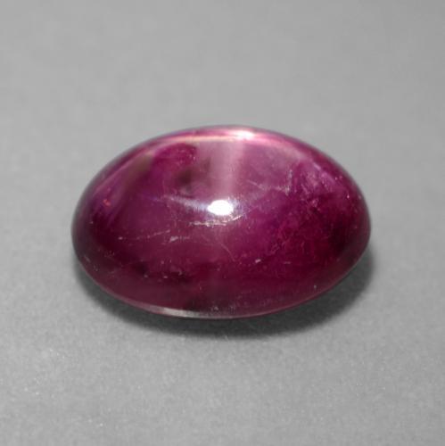 Rubí estrella púrpura natural de 3,81 ct, corte óvalo, translúcido