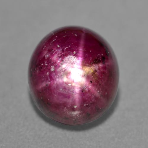 Rubí estrella púrpura natural de 4,75 ct, corte óvalo, translúcido