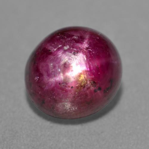 Rubí estrella púrpura natural de 4,75 ct, corte óvalo, translúcido
