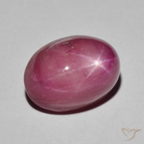 rubí estrella Rojo rosado natural de 9.59 ct, Ovalada, Opaco
