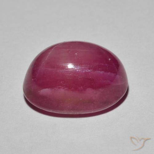 rubí estrella Rojo rosado natural de 9.59 ct, Ovalada, Opaco